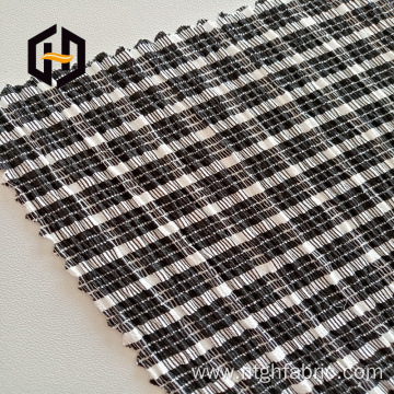 Black white polyester spandex woven crepe fabric